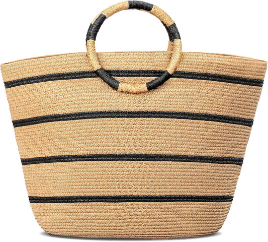 Beach Bags for Women Straw Tote Bag Summer Beach Bag Large Woven Straw Tote for Vacation Holiday