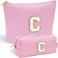YOOLIFE Preppy Makeup Bag for Women - Personalized Cute Makeup Pouch for Girlfriend Bridesmaid Wife | Cosmetic Travel Toiletry Bag for Friend | Birthday Gift Idea for Her Mom Preppy Stuff Pink C - Roamly