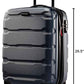 Samsonite Omni PC Hardside Expandable Luggage with Spinner Wheels, Navy, Checked-Medium 24-Inch