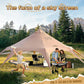 16.5ft Canvas Bell Tent, Large Yurt Tent with Stove Jack for Camping & Glamping, 55" High Walls, Maximum Space, Waterproof 4 Season Hot Tent with 8 Mesh Windows & Removable Floor