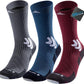 Men's Compression Running Socks: Coolmax Athletic Crew Socks Moisture Wicking Anti-Blister Cushion for Hiking 3 Pairs