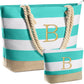 YOOLIFE Beach Bags for Women - Travel Canvas Beach Tote, Pool Waterproof Bag, Travel Essentials, Gifts for Women Birthday - Roamly
