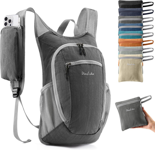 10L Small Hiking Backpack Travel Daypack Lightweight Packable Back Pack for Women Men(Iron Grey) - Roamly