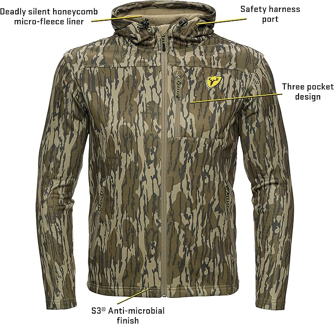 SCENTBLOCKER Shield Series Silentec Midweight Jacket, Camo Hunting Clothes for Men