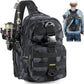 PLUSINNO Fishing Backpack, Fishing Bag, Waterproof Fishing Sling Tackle Bag For Fishing Gear With Rod Holder, Fishing Gifts for Men
