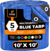 Better Blue Poly Tarp 10' x 10' - Multipurpose Protective Cover - Lightweight, Durable, Waterproof, Weather Proof - 5 Mil Thick Polyethylene - by Xpose Safety