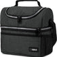 OPUX Lunch Box For Men Women, Insulated Large Double Decker Lunch Bag, Charcoal Gray, 10x7.5x10 Inches