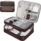 CILLA Electronic Organizer Travel Case, Travel Cord Organizer Case Portable Waterproof Cable Organizer Bag for Charger, Cord, USB, Power Bank, Earphone, 9817, Coffee