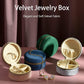TAIMY Plush Velvet Travel Jewelry Box, Round Mini Travel Jewelry Case for Women Girls, Portable Mini Jewelry Travel Organizer Boxes for Rings Earrings Necklaces Bracelets(Ocean Blue)