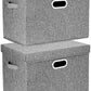 TYEERS Large Collapsible Storage Bins with Lids, Organization Bins for Closet Storage, Clothes Storage, Folding Storage Box with Lids for Home Office Storage - 2 Pack - Gray