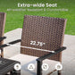 PHI VILLA Outdoor Wicker Chairs Set of 6, Rattan Covered Metal Armchairs with Removable Cushion, Heavy Duty Furniture Set for Patio, Deck, Porch, Yard