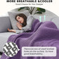 L'AGRATY Knitted Weighted Blanket - 48"x72" 12lbs Cooling Chunky Knit Heavy Blanket for Adults Braided Crochet Throw Thick Cable Yarn Knit Decorative No Beads Evenly Weighted Machine Washable