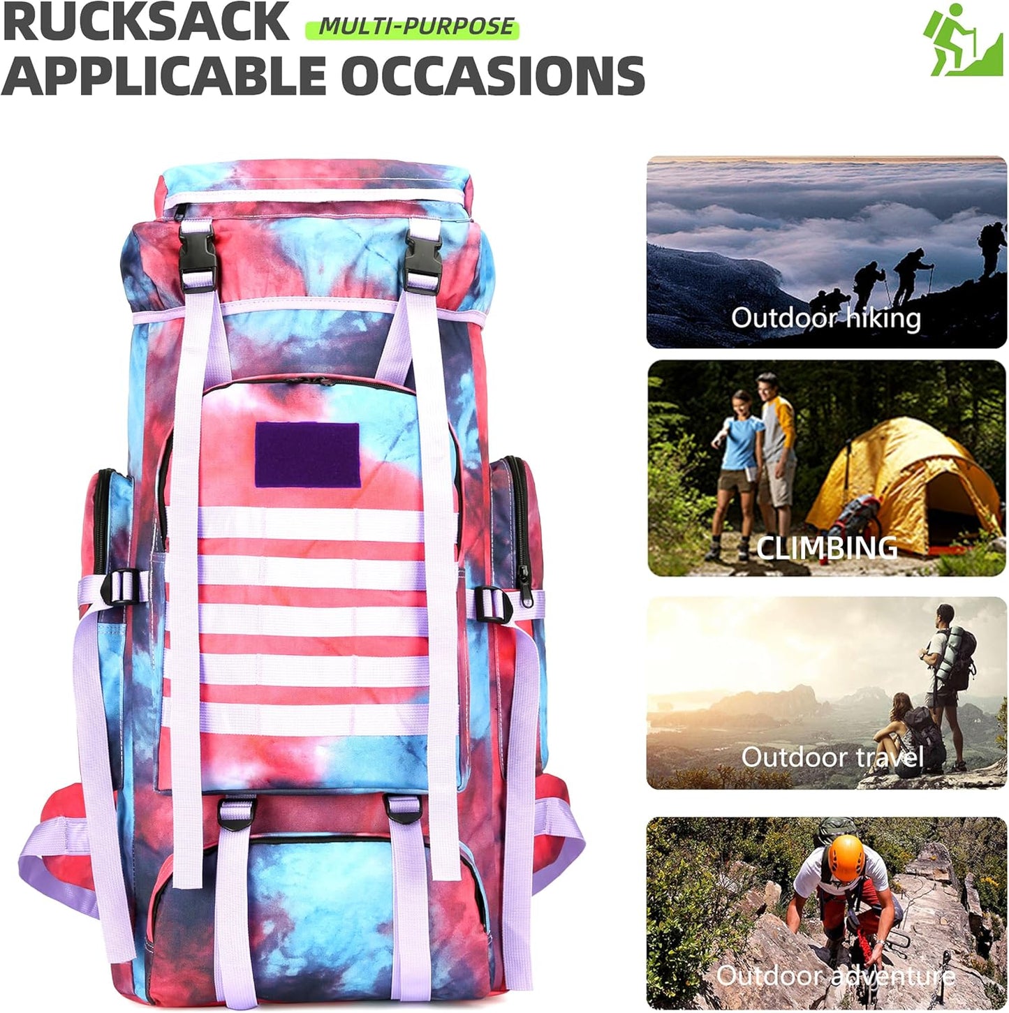 King'sGuard 70L Camping Hiking Backpack Tactical Backpack Military Molle Rucksack Backpack for Outdoor - Roamly