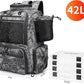 Rabjen Fishing Tackle Backpack with Rod Holders, Bottle Holder, Storage Bag Store Fishing Gear