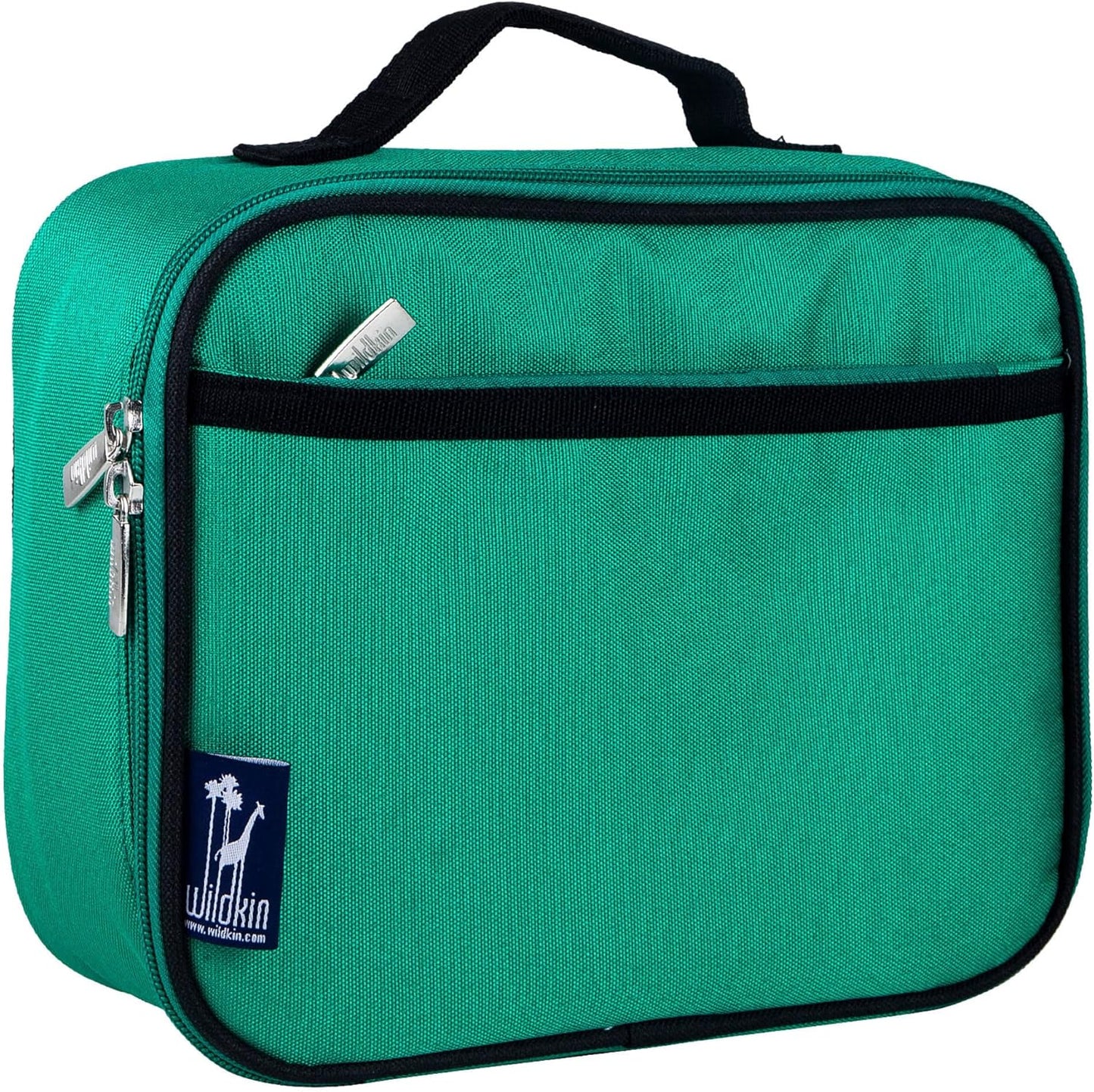 Wildkin Kids Insulated Lunch Box – Durable and Reusable for School & Travel - Emerald Green