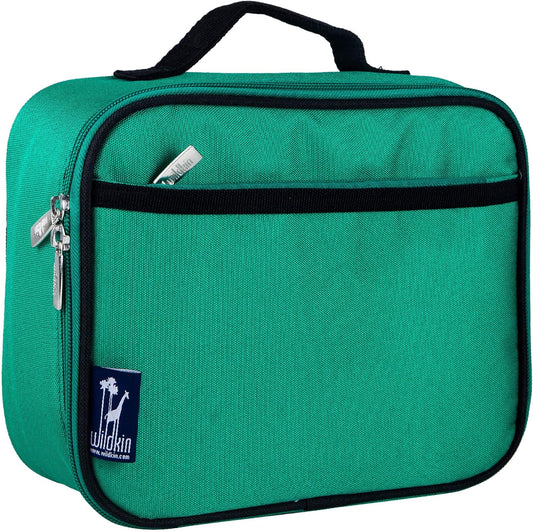 Wildkin Kids Insulated Lunch Box – Durable and Reusable for School & Travel - Emerald Green