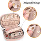 Teamoy Mini Jewelry Travel Case, Storage Organizer Bag for Earrings, Necklace, Rings, Misty Rose