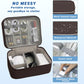 Electronics Organizer,Travel Cord Organizer Pouch, Portable Cable Organizer Bags, Waterproof Electronic Accessories Storage Case for Cables, Cords, Charger, Phone (Double Layer-Brown)
