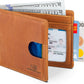 SERMAN BRANDS RFID Blocking Slim Bifold Genuine Leather Thin Minimalist Front Pocket Wallets for Men Billfold Wallet Men Gift
