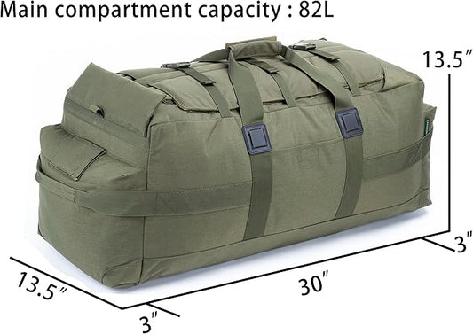 Large Military Duffle Bag Backpack Tactical Field Gear Equipment Duffel Bag Army Deployment Bag 85L