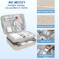 Electronics Organizer, Portable Cable Organizer Bags, Waterproof Electronic Accessories Storage Case for Cables, Cords, Charger, Phone (Three Layer-Beige)
