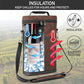 opux 2 Bottle Wine Carrier Tote, Insulated Leakproof Wine Cooler Bag, Wine Travel Bag for Picnic BYOB Beach, Portable Wine Bottle Carrying Case, Gift for Wine Lover Women Men Christmas, Brown Leather