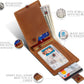 SERMAN BRANDS RFID Blocking Slim Bifold Genuine Leather Thin Minimalist Front Pocket Wallets for Men Billfold Wallet Men Gift