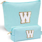 YOOLIFE Makeup Travel Bag Makeup Pouch - Initial Travel Makeup Bag Cosmetic Bag Birthday Gift Wedding Gifts Cute Bridesmaid Gifts Friend Birthday Gifts for Women Her Gifts for Teenage Girls W - Roamly