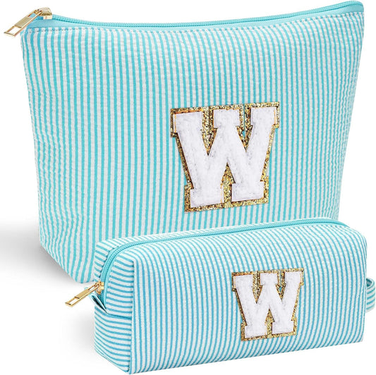 YOOLIFE Makeup Travel Bag Makeup Pouch - Initial Travel Makeup Bag Cosmetic Bag Birthday Gift Wedding Gifts Cute Bridesmaid Gifts Friend Birthday Gifts for Women Her Gifts for Teenage Girls W - Roamly