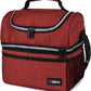 OPUX Lunch Box For Men Women, Insulated Large Lunch Bag Adult Work, Double Decker Lunchbox Meal Prep, Dual Compartment Leakproof Lunch Cooler, Soft Lunch Pail Tote Boys Girls Kids School, Red 16 Cans
