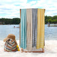 HILLFAIR Cotton Turkish Beach Towels, Quick Dry Lightweight Sand Free Peshtemal Towel for Bath Swim Yoga Pool Travel, Beach Accessories, Oversized Turkish Towel (39 x 72 inch- 4 Pack Multicolor)