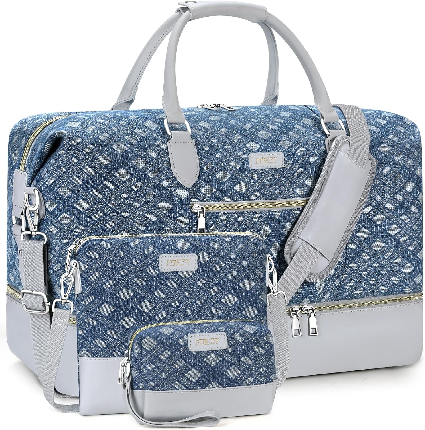 Weekender Bag for Women, Travel Duffel Bag Carry On Overnight Bag with Shoe Compartment Large Nylon Travel Weekend Tote Bag - Roamly