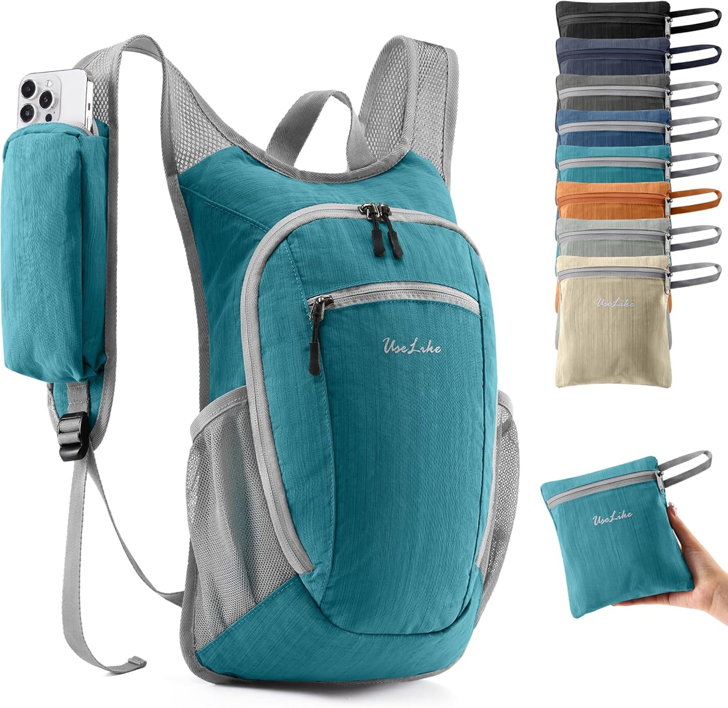 10L Small Hiking Backpack Travel Daypack Lightweight Packable Back Pack for Women Men(Teal Blue) - Roamly