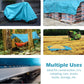 Tarps Heavy Duty Waterproof 10x12-12 mil Thick Camping Tent - Blue Tarp 10x12 UV Resistant, Rip & Tear Proof with Metal Grommets – Multipurpose Use for Camping, Tent, Boat, RV, Car, & Pool Cover