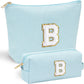YOOLIFE 2 Travel Makeup Bags for Women - Cute Makeup Bag Makeup Bag Organizer Make Up Bag Travel Essentials Makeup Bag Personalized Gifts Friend Gifts for Women Teenager Bridesmaids Letter B - Roamly