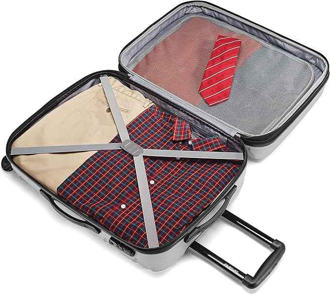 Samsonite Omni PC Hardside Expandable Luggage with Spinner Wheels, Silver, 2-Piece Set (20/24)