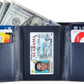 Leather Wallet for Men with RFID Blocking in Mountain Sky Blue