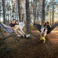 Tranquillo Combo x2 Hammocks with Stand for Outside & Tree Straps, Heavy Duty Hammock with Stand 600lbs for Indoor Outdoor Patio Backyard, x2 Hammocks for 2 Person, Portable Carrying Bags, Gray