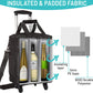 3-in-1 Wine Tote - Rolling Suitcase and Insulated Cooler Bag with Removable Dividers for 12 Bottles