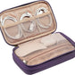 NISHEL Travel Cord Organizer Case, Double Layers Tech Electronic Bag, Essentials for Charger, Cable, Phone, Flash drive, Purple