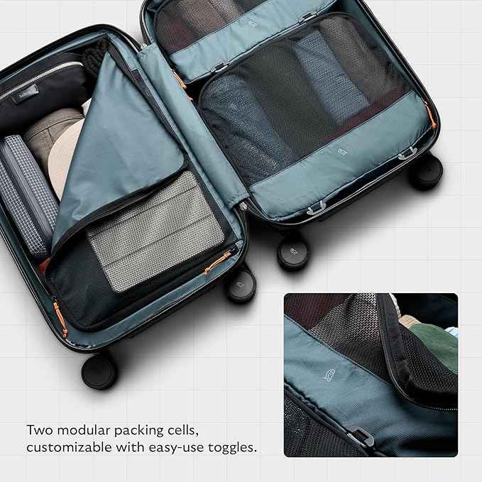 Bellroy Transit Carry-On Large (46L carry-on luggage, with hard shell and removable packing cells) - Everglade