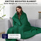 L'AGRATY Knitted Weighted Blanket - 60"x80" 15lbs Cooling Chunky Knit Heavy Blanket for Adults Braided Crochet Throw Thick Cable Yarn Knit Decorative No Beads Evenly Weighted Machine Washable