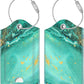 Fintie Luggage Tags, Privacy Cover ID Label with Stainless Steel Loop and Address Card for Travel Bag Suitcase, Aqua Wave (2 Piece)