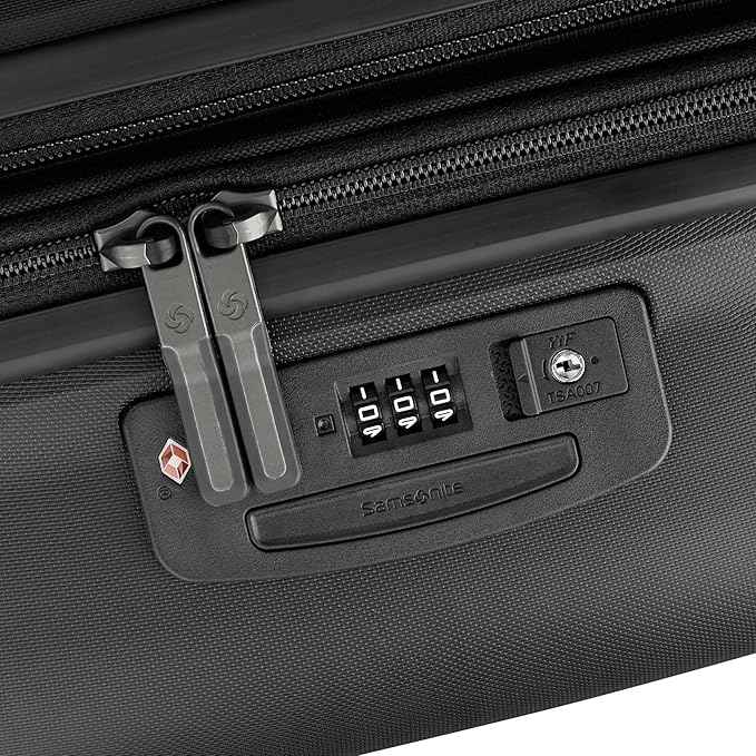 Samsonite Elevation Plus - Carry-On Hardside Luggage with QuickEntry™ Front Compartment - Scratch Resistant Polypropylene Shell, AirTag Holder, TSA Lock, Airline Approved - Triple Black