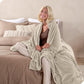Bare Home Textured Fleece Blanket - Twin/Twin Extra Long - Ultra-Soft Lightweight for Bed, Sofa, and Couch - Luxury Microplush - Cozy Warm Blanket (Twin/Twin XL, Ribbed Oyster)