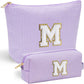 YOOLIFE Purple Cute Travel Makeup Bag - Preppy Makeup Bag Sweet 16 Gifts Sister Girlfriend Gifts Monogram Makeup Bag Make Up Bag Large Cosmetic Bags for Women Friend Birthday Gifts Preppy Stuff M - Roamly