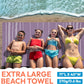 Turkish Beach Towel - 40x71 inch Oversized Sand Resistant Prewashed Turkish Towel - 100% Turkish Cotton Quick Drying, Compact, Lightweight Turkish Towel for Beach, Bath, Pool, Gym, Yoga.