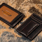 House of Jack Co. Corbin Slim Money Clip Wallet for Men, Strong Magnetic Clip with Exterior ID Window, Full Grain Cowhide Leather Front Pocket, Brown