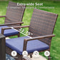 PHI VILLA Patio Wicker Chair Set of 2, Outdoor Modern PE Rattan Armchair with Removable Cushions for Deck, Porch, Balcony