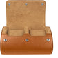 Barton Leather Watch Roll for 2 Watches | Convenient Organizer Case for Travel & Storage | Fits Classic & Smart Watches (Up to 46mm) | Compact, Durable, Lightweight, Stylish - Brown